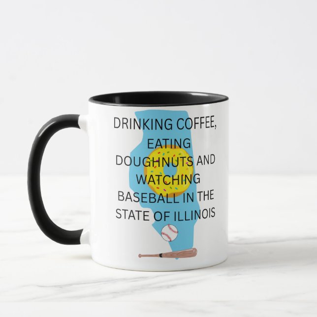 Baseball, coffee and doughnuts in Illinois  Mug (Left)