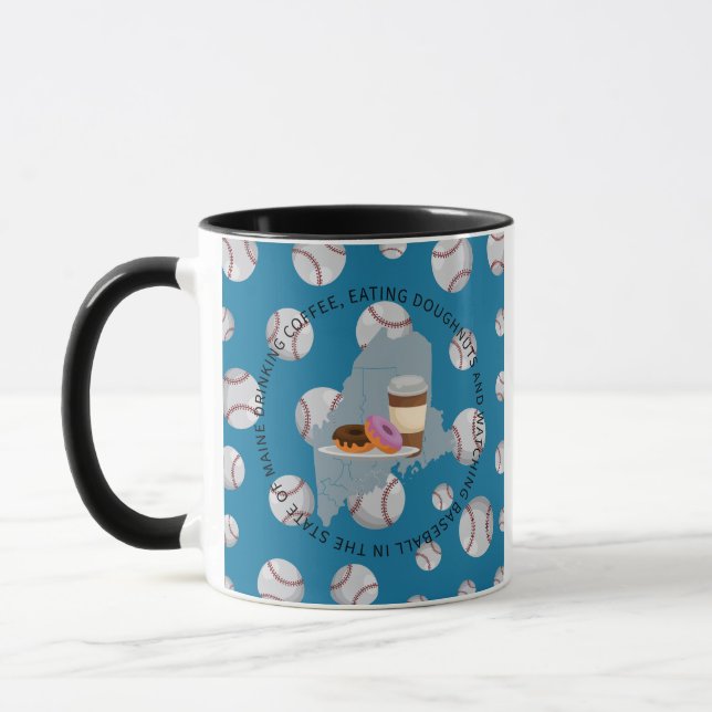 Baseball, coffee and doughnuts in Maine Mug (Left)
