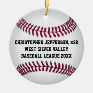 Baseball Color Photo Sports Ceramic Ornament