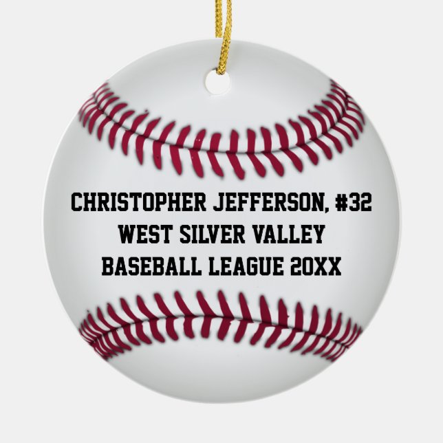 Baseball Colour Photo Sports Ceramic Ornament (Front)