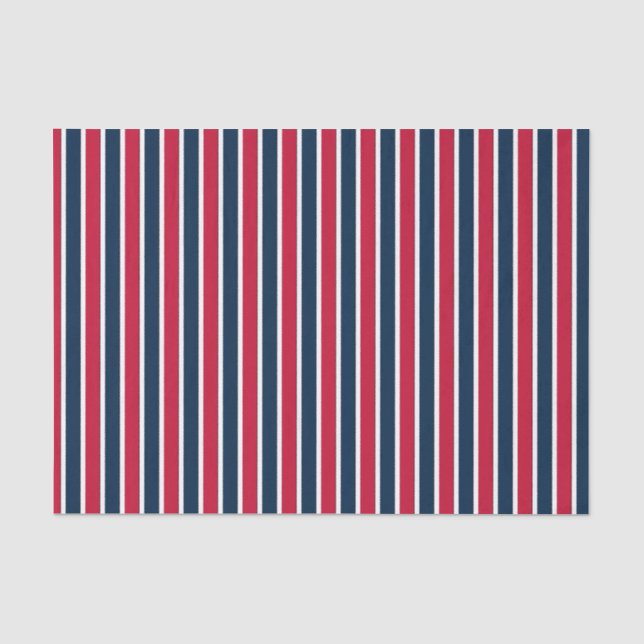 Baseball Coord Stripes RWB 01-TISSUE WRAPING PAPER (Front)