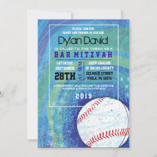 BASEBALL CRAZE Bar Bat Mitzvah Invitation