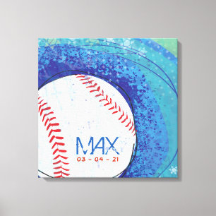 BASEBALL CRAZE Bar Mitzvah Sign-In Memory Board Canvas Print