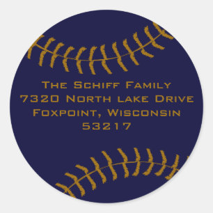 Baseball Custom Classic Round Sticker
