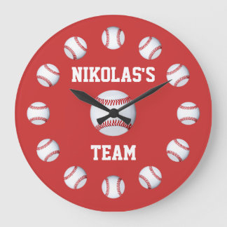 Baseball Custom Clock Personalized Name Location