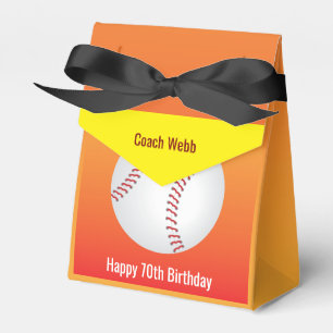 Baseball Custom Coach 70th Birthday Gift Favor Box