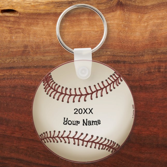 Baseball  custom name keychain (Front)