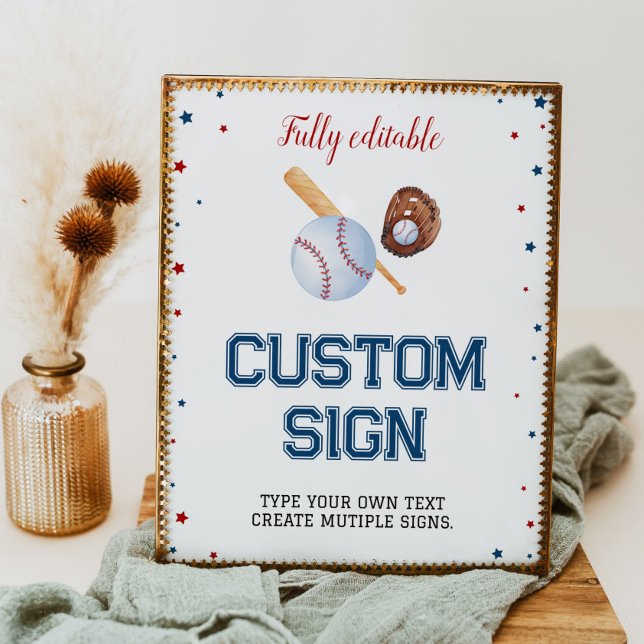 Baseball Custom Table Sign Birthday Baby Shower (Creator Uploaded)