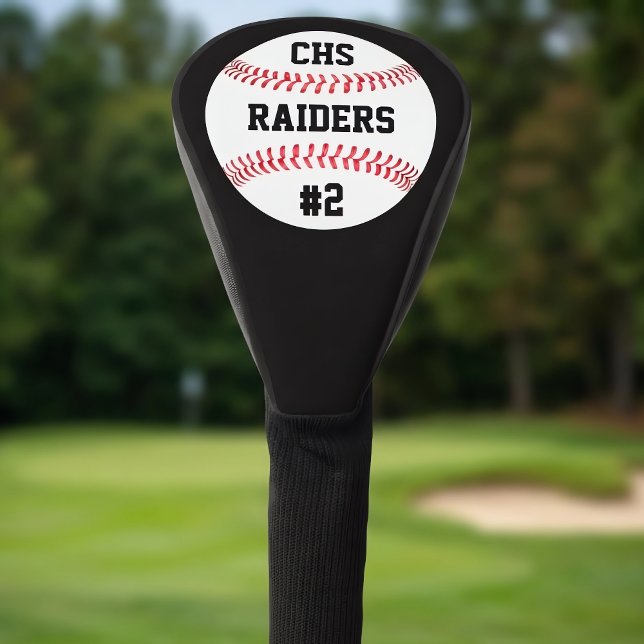 Baseball Custom Team Letters, Name & Player Number Golf Head Cover (Personalized baseball golf head cover for baseball players, coaches and fans.)