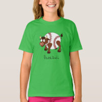Baseball Cute Kids Cartoon Bull
