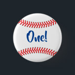 Baseball Cute Sports 1st Birthday Party 1 Inch Round Button<br><div class="desc">This cute baseball sports theme party collection is perfect for a one year old with a spring or summer birthday!  Makes a great 1st birthday party theme for a boy or girl!</div>