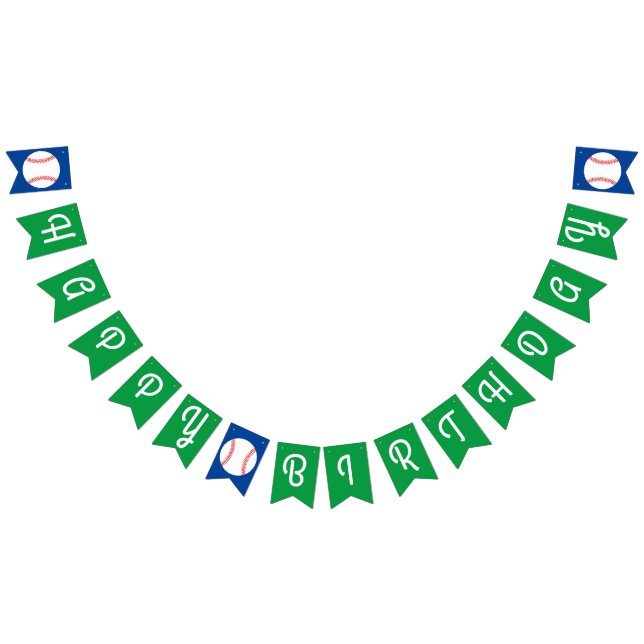 Baseball Cute Sports 1st Birthday Party Bunting Flags (All)