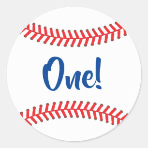 Baseball Cute Sports 1st Birthday Party Classic Round Sticker