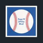 Baseball Cute Sports Kid's Birthday Party Napkin<br><div class="desc">This cute baseball sports theme party collection is perfect for a one year old kid with a spring or summer birthday!  Makes a great 1st birthday party theme or any age for a boy or girl!</div>