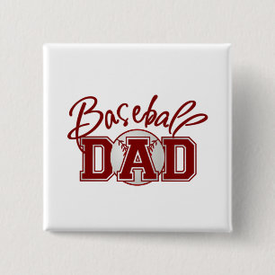 Baseball DAD 2 Inch Square Button