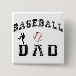 Baseball Dad 2 Inch Square Button