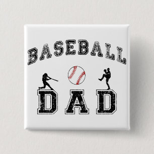 Baseball DAD 2 Inch Square Button