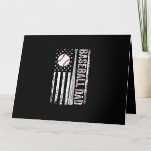 Baseball Dad American Flag Patriotic Father's Day Card