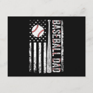 Baseball Dad American Flag Patriotic Father's Day  Enclosure Card