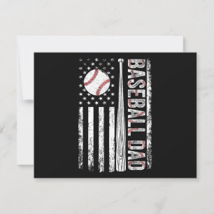 Baseball Dad American Flag Patriotic Father's Day Holiday Card