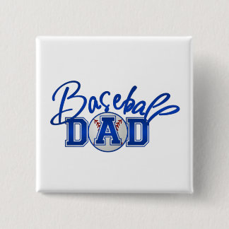 Baseball DAD blue 2 Inch Square Button