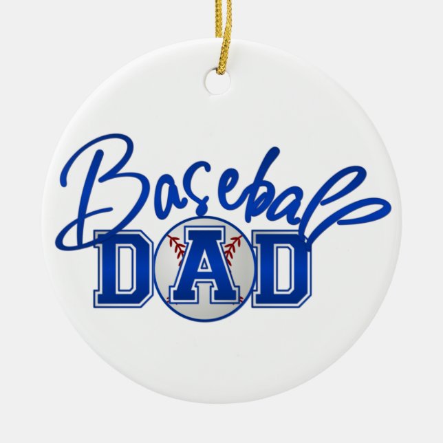 Baseball Dad Ceramic Ornament (Front)