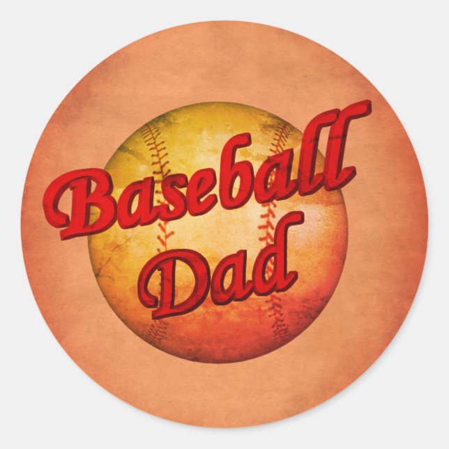 Baseball Dad  Classic Round Sticker (Front)