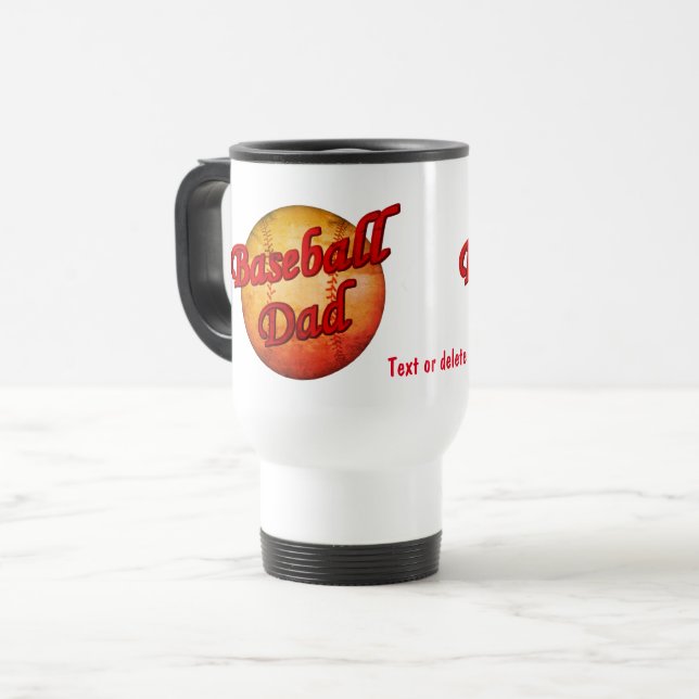 Baseball Dad Cute Personalized Travel Mug (Front Left)