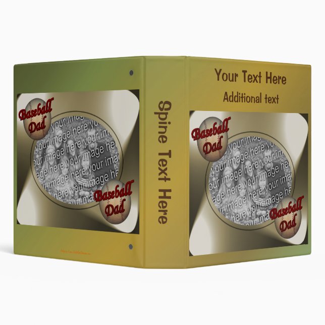 Baseball Dad Design Personalized Photo   Binder (Background)
