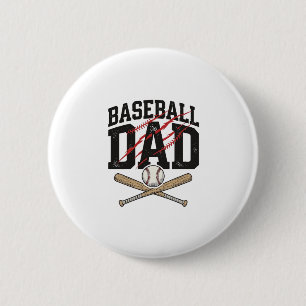 Baseball Dad Distressed Vintage Engraving Shirt De 2 Inch Round Button