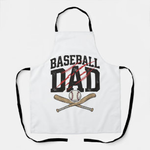 Baseball Dad Distressed Vintage Engraving Shirt De Apron