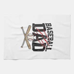 Baseball Dad Distressed Vintage Engraving Shirt De Kitchen Towel