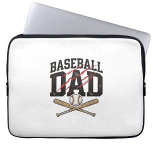 Baseball Dad Distressed Vintage Engraving Shirt De Laptop Sleeve