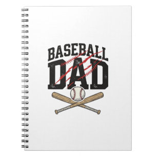 Baseball Dad Distressed Vintage Engraving Shirt De Notebook
