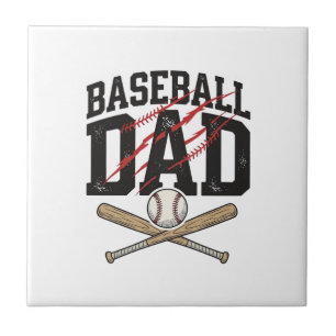 Baseball Dad Distressed Vintage Engraving Shirt De Tile