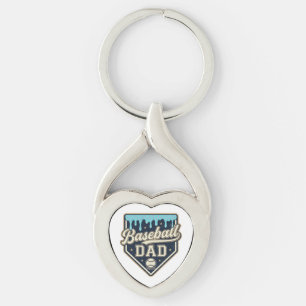 Baseball Dad Drippy Home Plate Vintage Vector Desi Keychain
