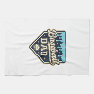 Baseball Dad Drippy Home Plate Vintage Vector Desi Kitchen Towel