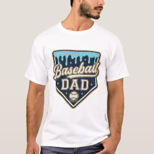 Baseball Dad Drippy Home Plate Vintage Vector Desi T-Shirt