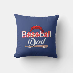 Baseball dad family sports modern text graphic throw pillow