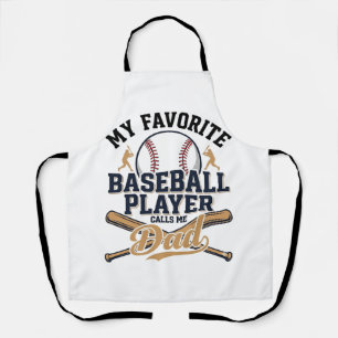 Baseball Dad Favorite Player Vintage Shirt Design_ Apron