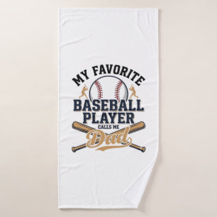 Baseball Dad Favourite Player Vintage Shirt Design Bath Towel