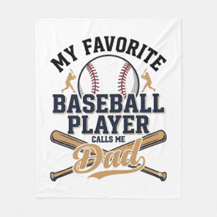 Baseball Dad Favourite Player Vintage Shirt Design Fleece Blanket