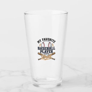 Baseball Dad Favourite Player Vintage Shirt Design Glass