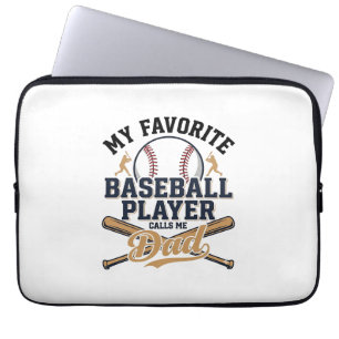 Baseball Dad Favourite Player Vintage Shirt Design Laptop Sleeve