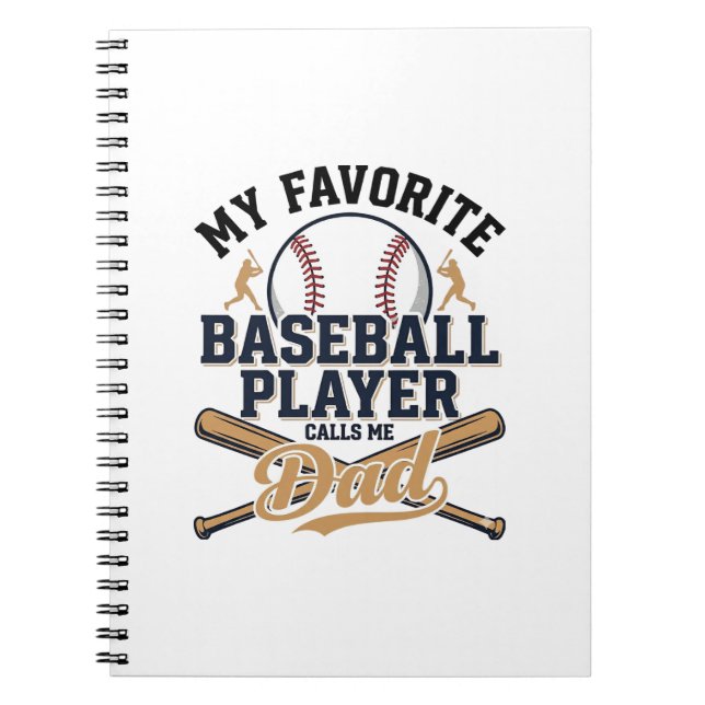 Baseball Dad Favourite Player Vintage Shirt Design Notebook (Front)