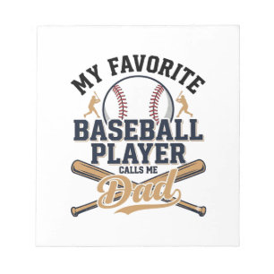 Baseball Dad Favourite Player Vintage Shirt Design Notepad
