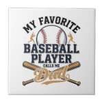 Baseball Dad Favourite Player Vintage Shirt Design Tile<br><div class="desc">Baseball Dad Favourite Player Vintage Shirt Design_1</div>