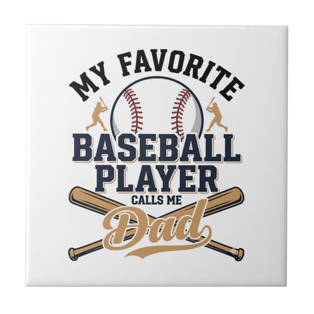 Baseball Dad Favourite Player Vintage Shirt Design Tile (Front)
