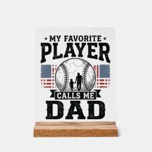 Baseball Dad Favourite Player Vintage Vector Desig Acrylic Sign