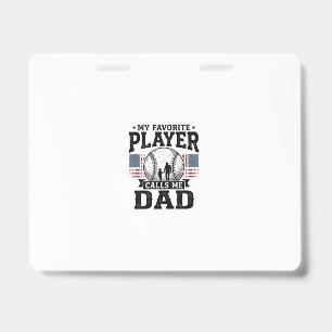 Baseball Dad Favourite Player Vintage Vector Desig Badge